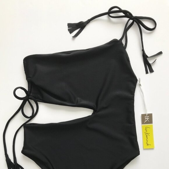 NEW LK Barcelona One-Piece Swimsuit One Shoulder Black Medium - Picture 10 of 12